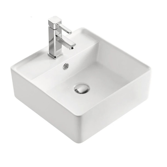 Chậu rửa mặt loại nhỏ lavabo dương bàn hoặc treo tường Miken MKC-2073W (385x300x120mm) - Image 6