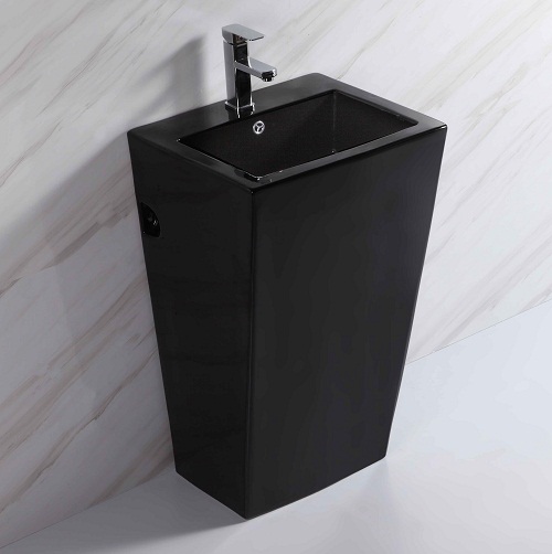 Chậu rửa mặt nghệ thuật chân đứng màu đen C3964B (Đặt hàng 10-20 ngày) - Image 4