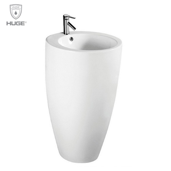 Chậu rửa mặt nghệ thuật chân đứng màu đen vân đá Miken MKC-6020BB - Image 3