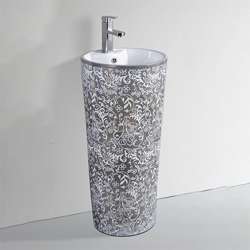 Chậu rửa mặt nghệ thuật chân đứng màu đỏ C3964R (Đặt hàng 10-20 ngày) - Image 3