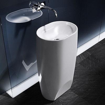 Chậu rửa mặt nghệ thuật chân đứng Miken MKC 6028 (Đá nhân tạo)