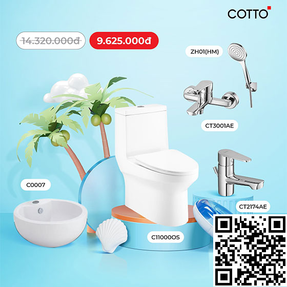 Combo Thiết bị vệ sinh 2 Cotto C1142-C0141-C4241 - Image 5