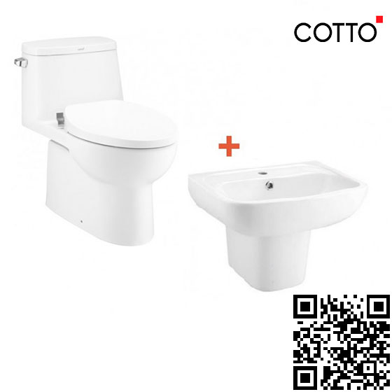 Combo thiết bị vệ sinh 4 bộ Cotto C105337-C003407-CT542AY-CT5101W - Image 4