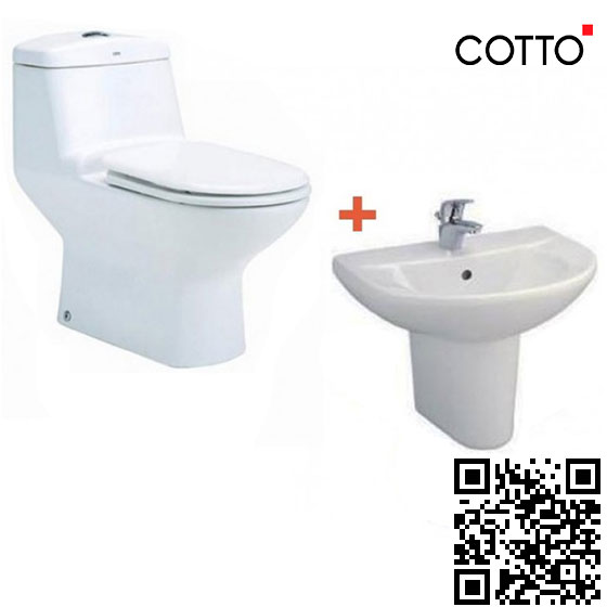 Combo thiết bị vệ sinh 4 bộ Cotto C105337-C003407-CT542AY-CT5101W - Image 5