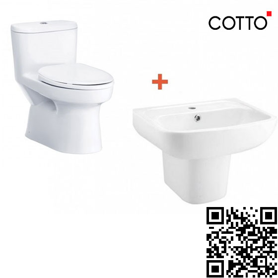 Combo Thiết bị vệ sinh 4 bộ Cotto C13330-C0141-C4241-CT561D-CT366E - Image 3