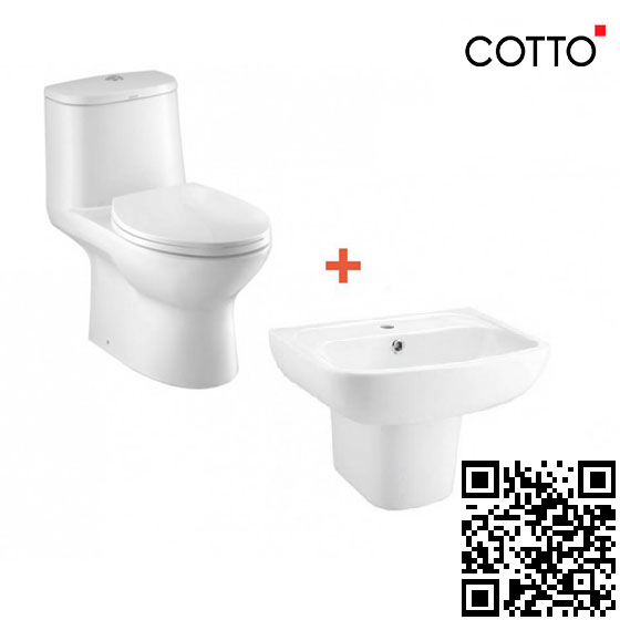 Combo Thiết bị vệ sinh 4 bộ Cotto C13330-C0141-C4241-CT561D-CT366E - Image 4