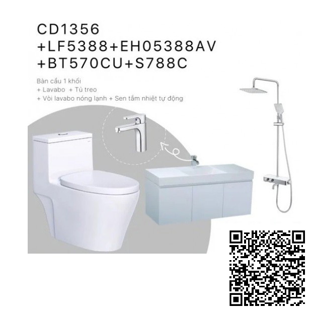 Combo Thiết bị vệ sinh Caesar 3 Món CD1395-BS310CW-TS617 - Image 5