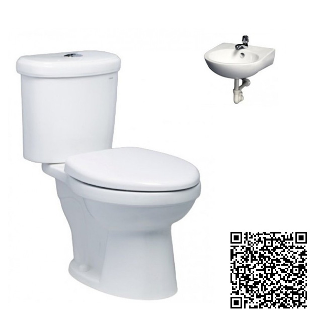 Combo Thiết bị vệ sinh Caesar A5 CT1325-L2152-ST804V Bồn Cầu 2 Khối Lavabo Treo Tường Móc GIấy - Image 4