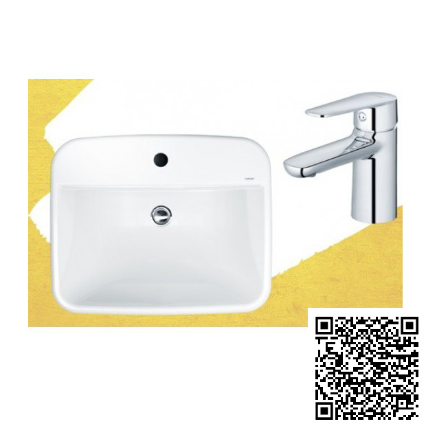 Combo Thiết bị vệ sinh Caesar B1 CTS1325-L2140 Bồn Cầu 2 Khối Và Lavabo Treo Tường - Image 4