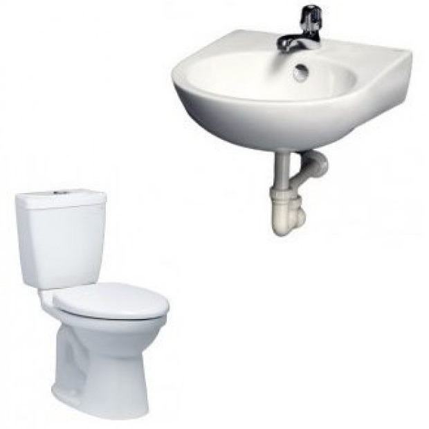 Combo Thiết bị vệ sinh Caesar B2 CTS1325-L2152 Bồn Cầu 2 Khối Và Lavabo Treo Tường - Image 5