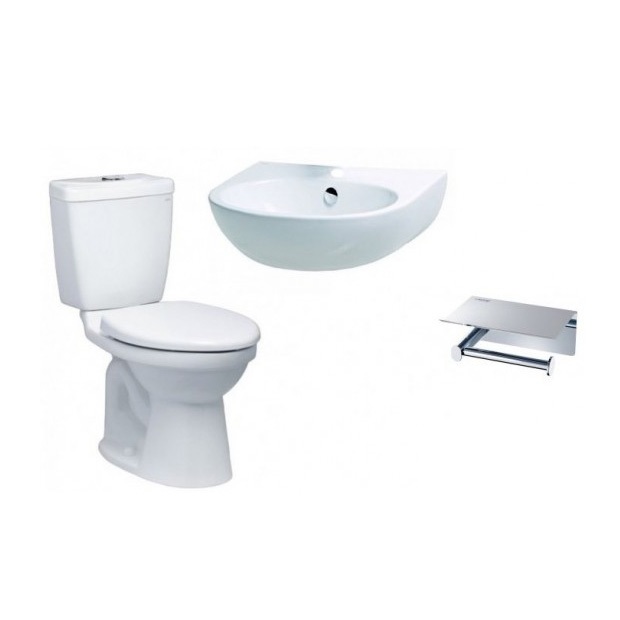 Combo Thiết bị vệ sinh Caesar B5 CTS1325-L2152-ST804V Bồn Cầu 2 Khối Lavabo Treo Tường Móc GIấy