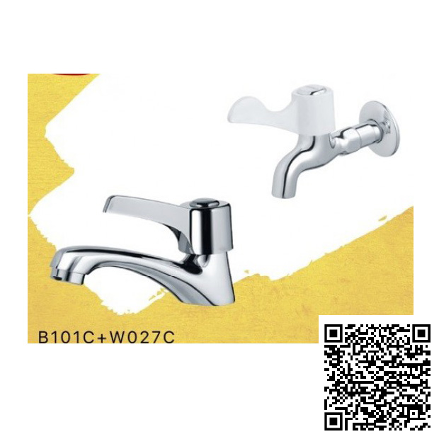Combo Thiết bị vệ sinh Caesar Vòi Lavabo Và Vòi Gắn Tường B101C-W027C