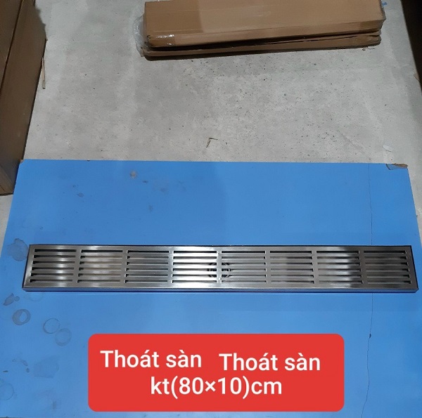 Ga thoát sàn HCG dài 800mm GA800 (Mặt -100x800-Phi-60- 76-90)
