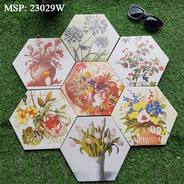 Gạch bông men lục giác 200x230 23004 - Image 3