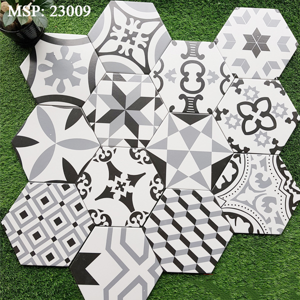 Gạch bông men lục giác 200x230 23004 - Image 4