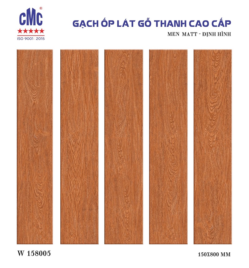 Gạch lát nền giả gỗ 15x80cm thanh cao cấp CMC W 158009 - Image 5