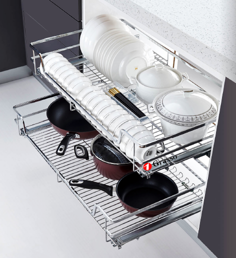 Giá bát đĩa cố định 2 tầng Grasso GCD900LUX (865x240x119mm) - Image 4