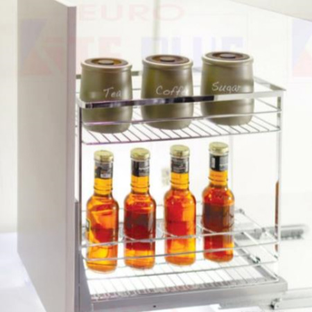 Giá dao thớt nan dẹt inox mờ - ray giảm chấn Eurokit HL.40 - Image 3