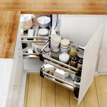 Giá xoong nồi âm tủ nan dẹt inox mờ Eurokit BG-VIP - Image 3