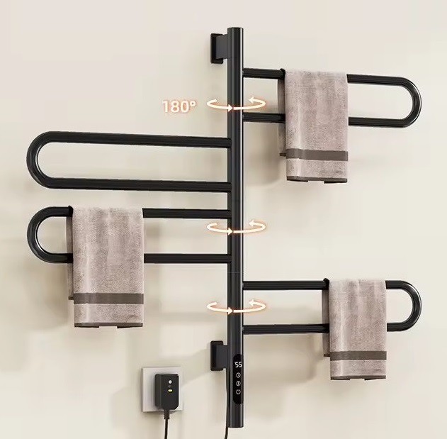 Giàn sấy khăn tắm khăn mặt màu đen kết nối APP điện thoại thông minh Miken G65B-Wifi