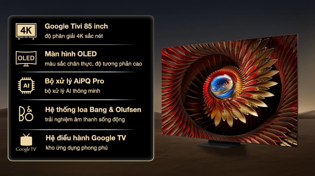 Google Tivi QD-Mini LED TCL AI 4K 85 inch 85C8K