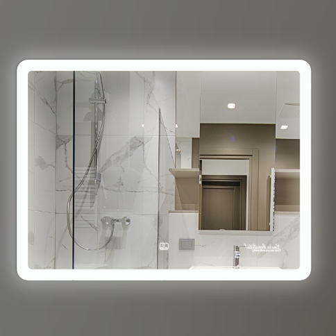 Gương nhà tắm đèn Led cảm ứng hình chữ nhật ngang GLS M35R64 (800x600mm) - Ánh sáng ngoài