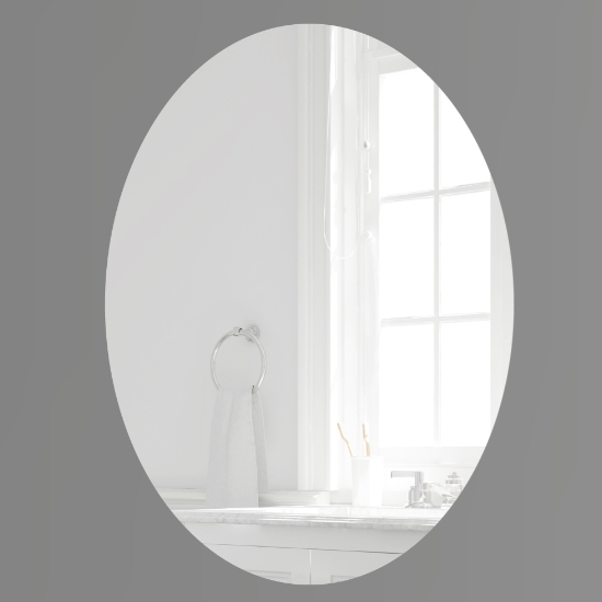 Gương nhà tắm hình elip mài bóng cạnh GLS S00E10 (450x600mm)