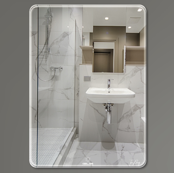 Gương nhà tắm hình elip mài bóng cạnh GLS S00E10 (450x600mm) - Image 5