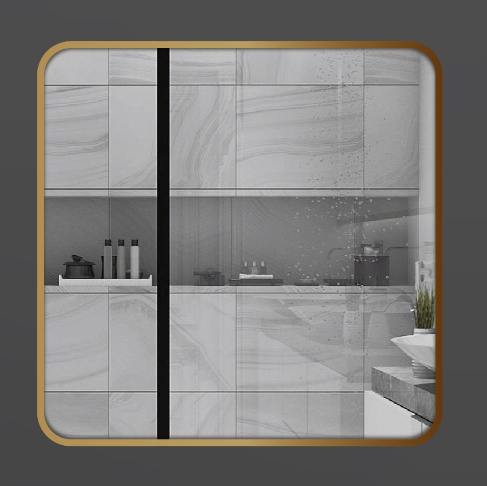 Gương nhà tắm hình vuông viền nhôm GLS S20 (600x600mm)