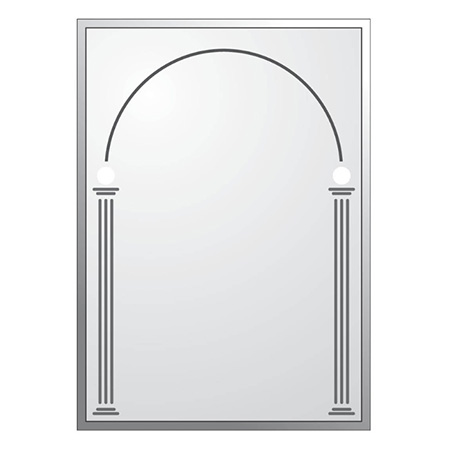 Gương phòng tắm Bancoot tráng bạc kẻ góc đính hạt BC122 - Image 4