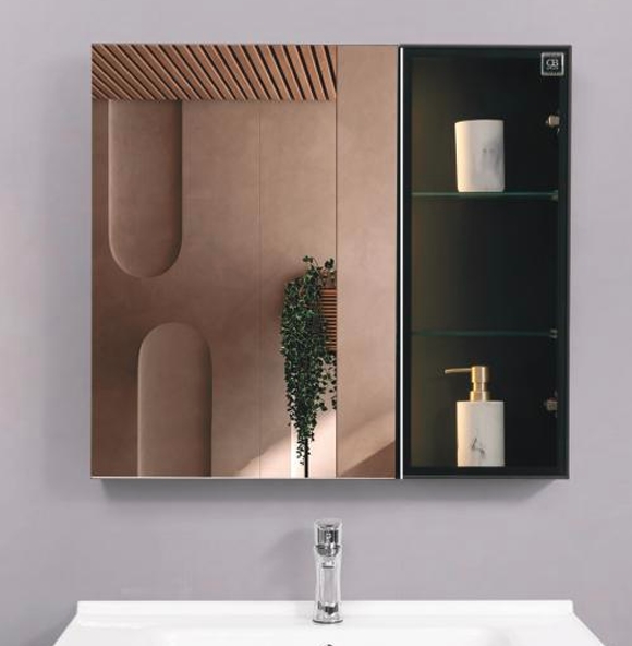 Gương phòng tắm đèn led màu trắng QB QT005 (750x680x120mm) - Image 4