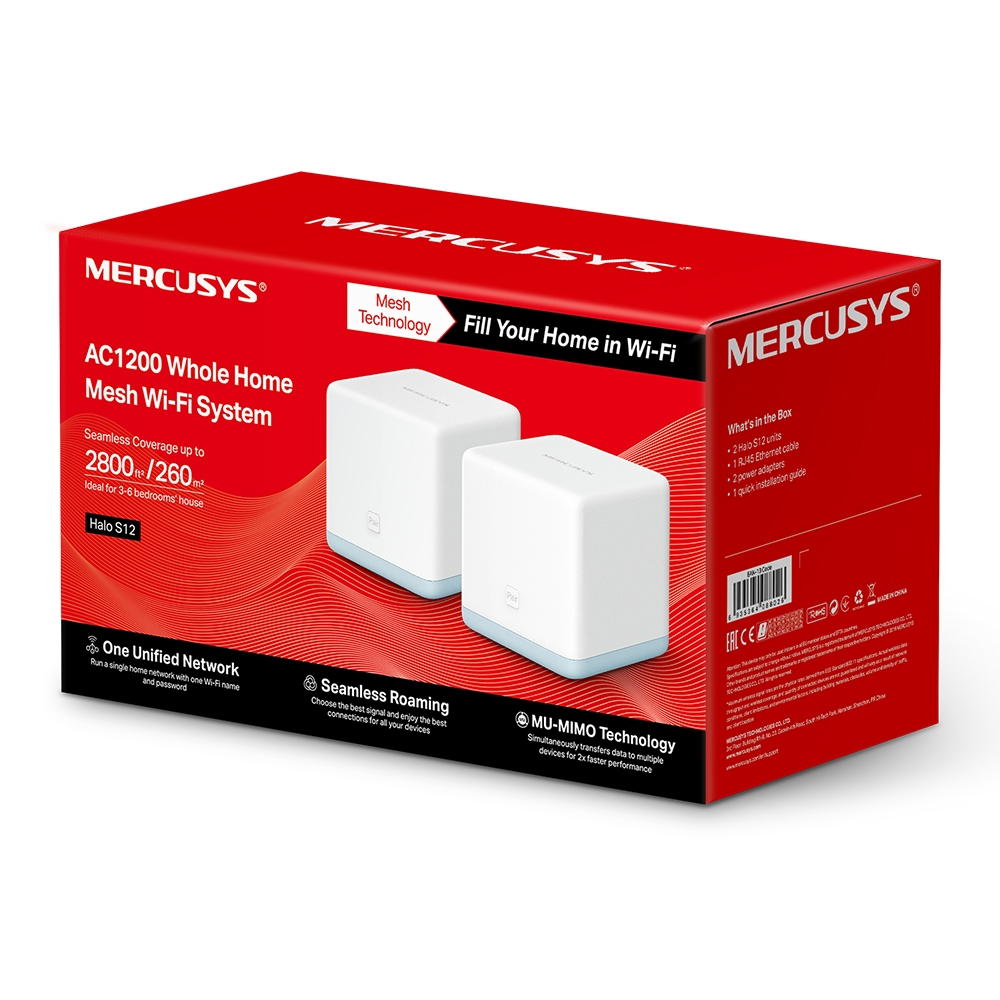 Hệ Thống Mesh Wi‑Fi 5 AC1200 Mercusys Halo S12 2-pack - Image 2
