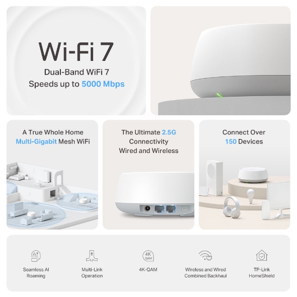 Hệ thống Mesh Wi-Fi 7 BE5000 TP-Link Deco BE25 1 Pack - Image 3