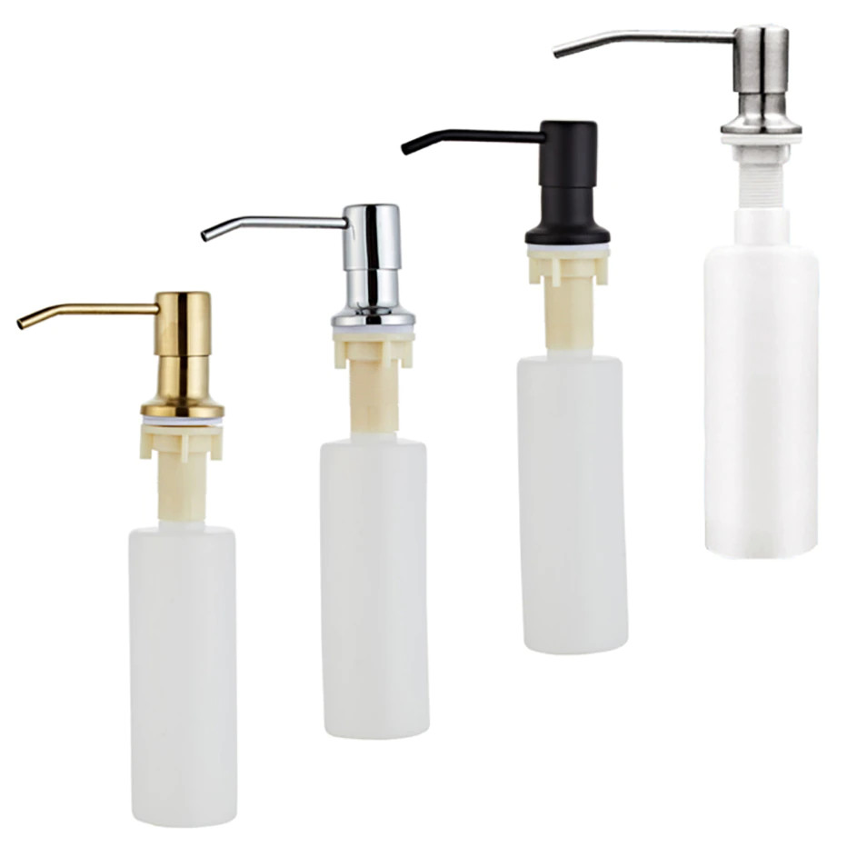 Hộp xịt xà phòng, hộp đựng nước rửa bát rửa chén các màu đen, crom, vàng, Inox Miken MKXF-300ML