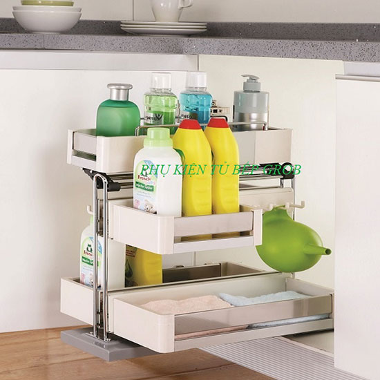 Kệ bát đĩa 2 tầng inox dẹt Grob U-160 - Image 3