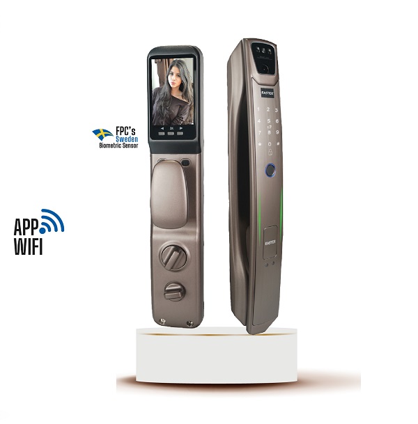 Khóa vân tay cửa nhôm Faster FS6900 Grey - Image 3