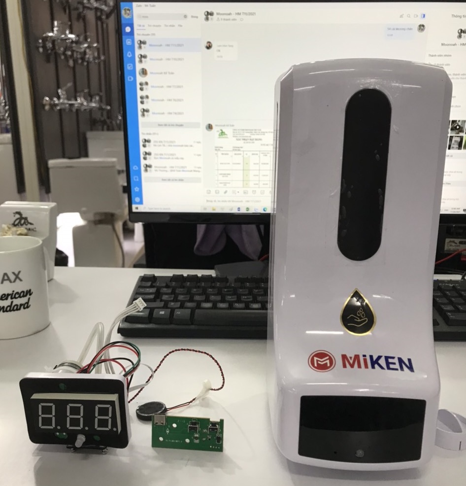 Linh kiện máy xịt cồn sát khuẩn tự động kết hợp máy đo thân nhiệt Miken MKXC-K9Pro-LK