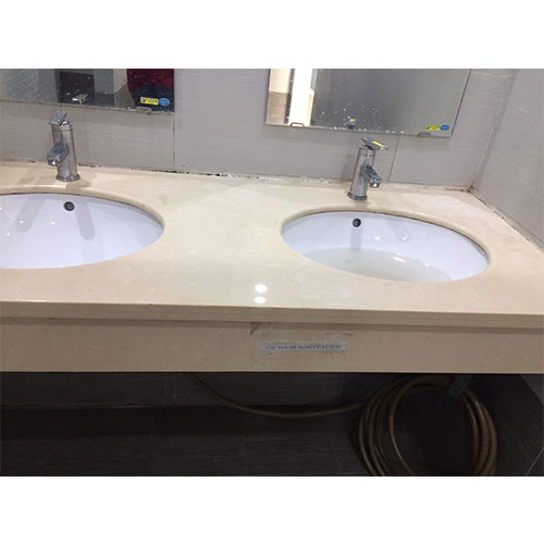 Mặt bàn đá chậu rửa lavabo màu trắng HM-7051-4 - Image 3