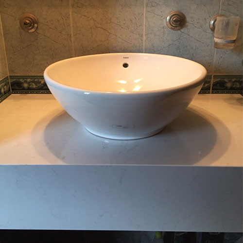 Mặt bàn đá chậu rửa lavabo màu vàng HM-7051-3 - Image 3