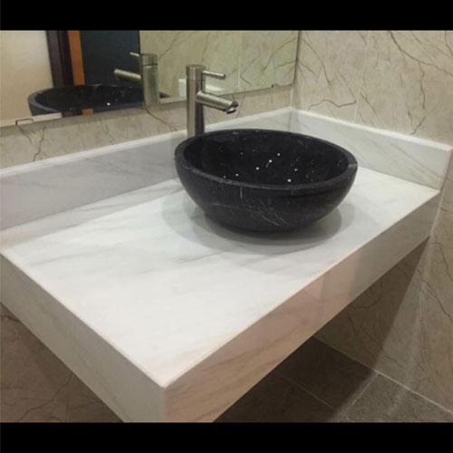 Mặt bàn đá chậu rửa lavabo màu vàng HM-7051-6 - Image 3