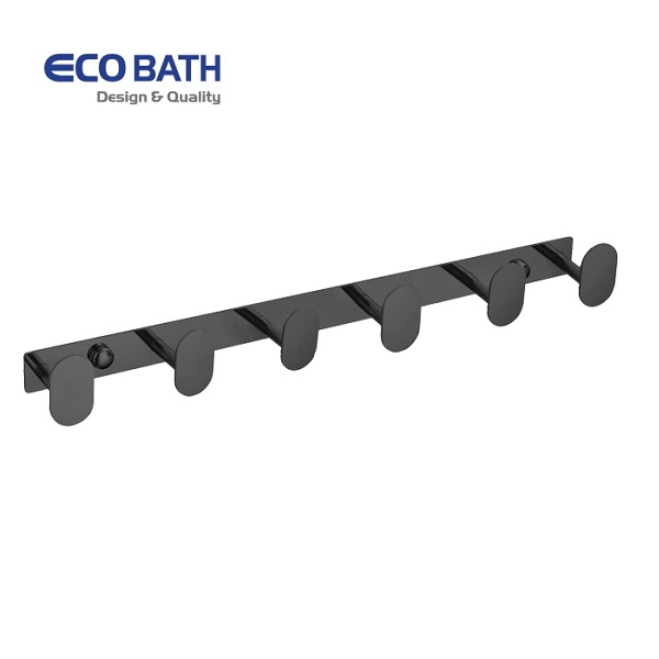 Móc quần áo 6 treo tường màu đen mờ Ecobath EC2005-6MB