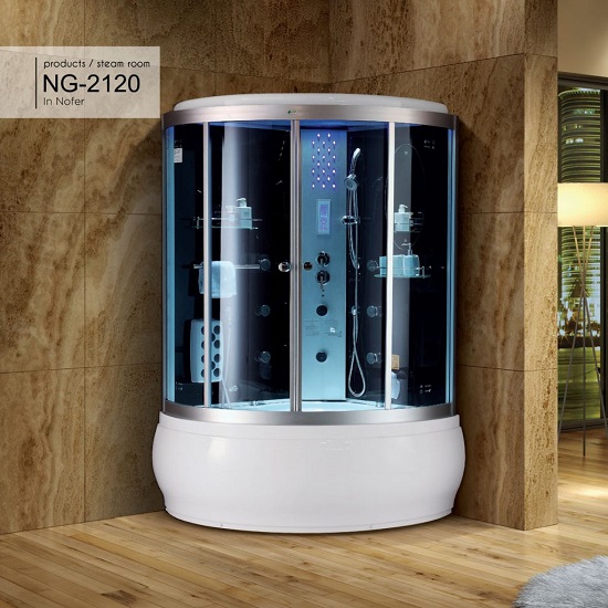 Phòng xông hơi NOFER NG-2105P (Ngọc trai, sục khí) 1050x1050x2160mm - Image 4