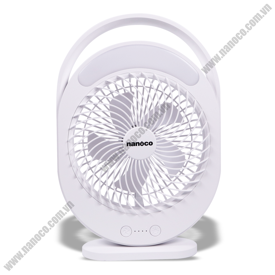 Quạt sạc điện đèn LED Nanoco NRF6310W màu trắng
