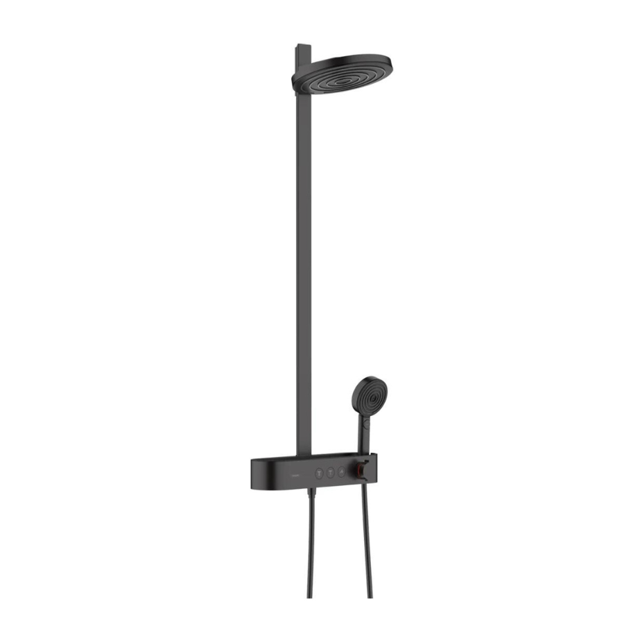Sen cây bát tròn 2 vòi Hansgrohe màu đen Pulsify S Showerpipe 260 2jet 24240670