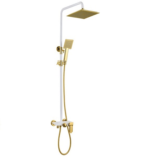 Sen cây tắm nóng lạnh mạ vàng sứ trắng HCG 0052B