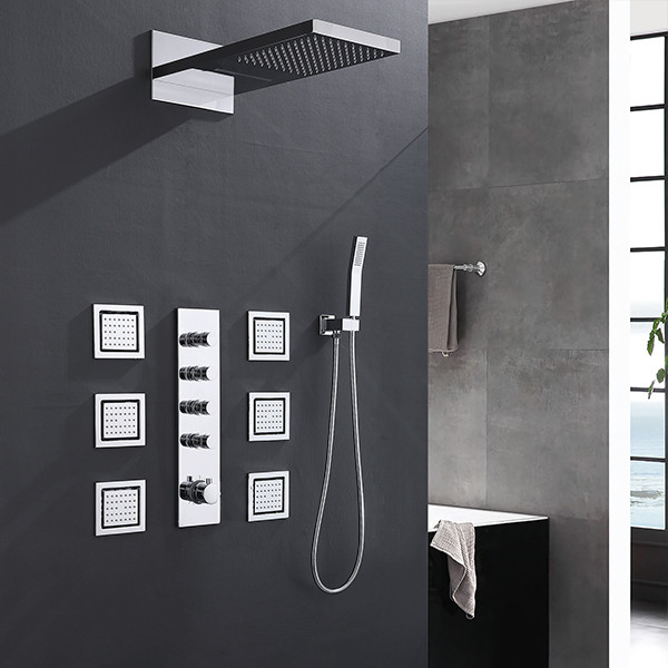 Sen tắm âm trong tường nóng lạnh Miken HI05077A (Bát trần Led 32x32cm) - Image 4
