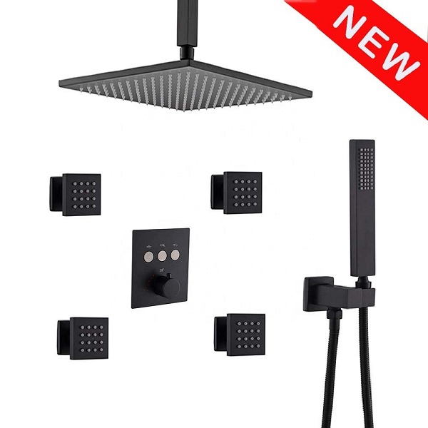 Sen tắm âm tường bát gắn trần màu đen Miken 1008304S ( Bát 50x50cm) - Image 6