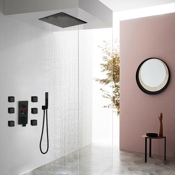 Sen tắm âm tường bát gắn tường màu đen Kamada KMD-0999AT-B (Bát tường 250x250mm) - Image 5