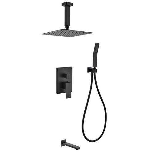 Sen tắm âm tường bát gắn tường màu đen Kamada KMD-0999AT-B (Bát tường 250x250mm) - Image 6