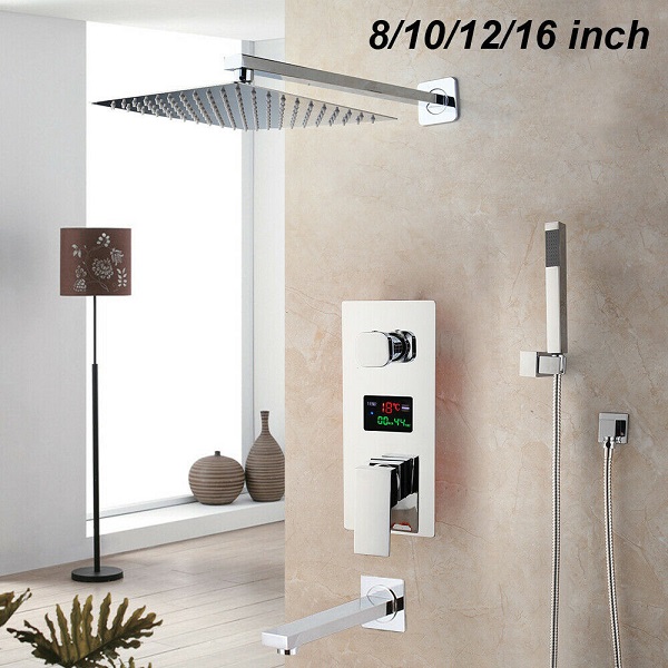Sen tắm âm tường có hiển thị nhiệt độ Miken HM-50202-W (Bát 30x30cm)